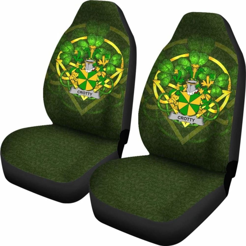 Crotty Or O’Crotty Ireland Car Seat Cover Celtic Shamrock (Set Of Two) 154230 - YourCarButBetter