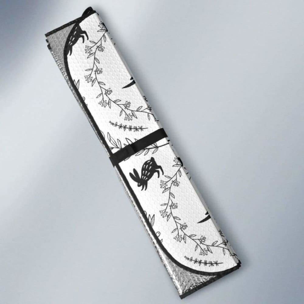 Crows Floral Wreath Rabbit Pattern Car Auto Sun Shades 085424 - YourCarButBetter