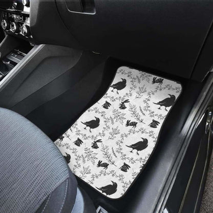 Crows Floral Wreath Rabbit Pattern Front And Back Car Mats 181703 - YourCarButBetter