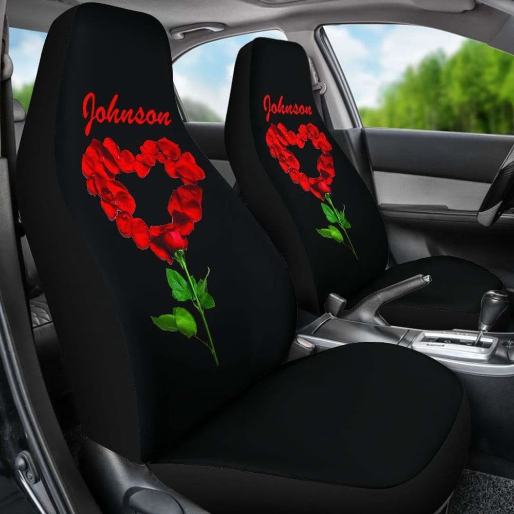 Custom Designed Rose Design Heart Seat Covers 174510 - YourCarButBetter