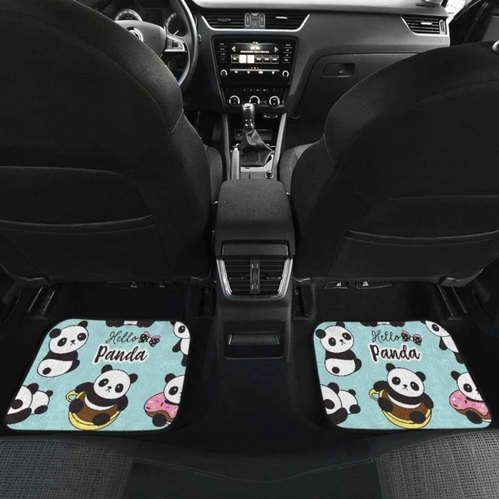 Cute Baby Panda Pattern Front And Back Car Mats 091706