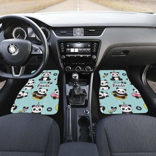 Cute Baby Panda Pattern Front And Back Car Mats 091706