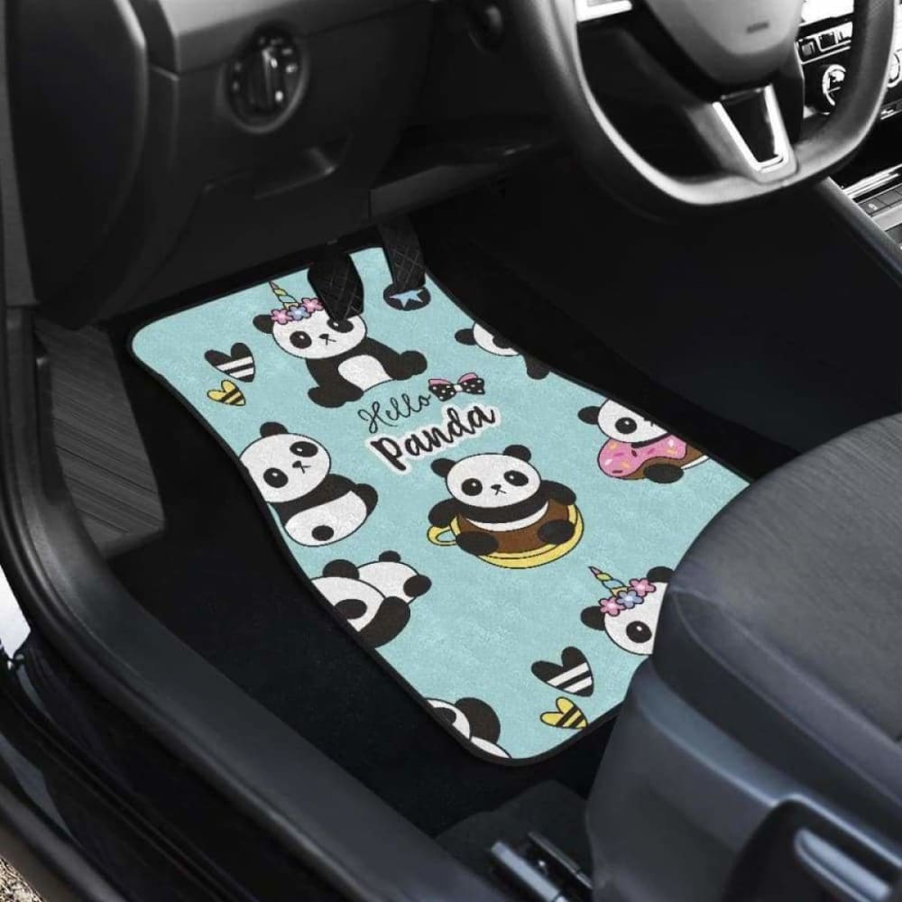 Cute Baby Panda Pattern Front And Back Car Mats 091706