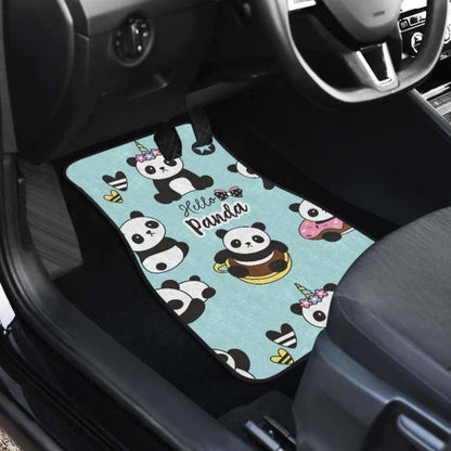 Cute Baby Panda Pattern Front And Back Car Mats 091706