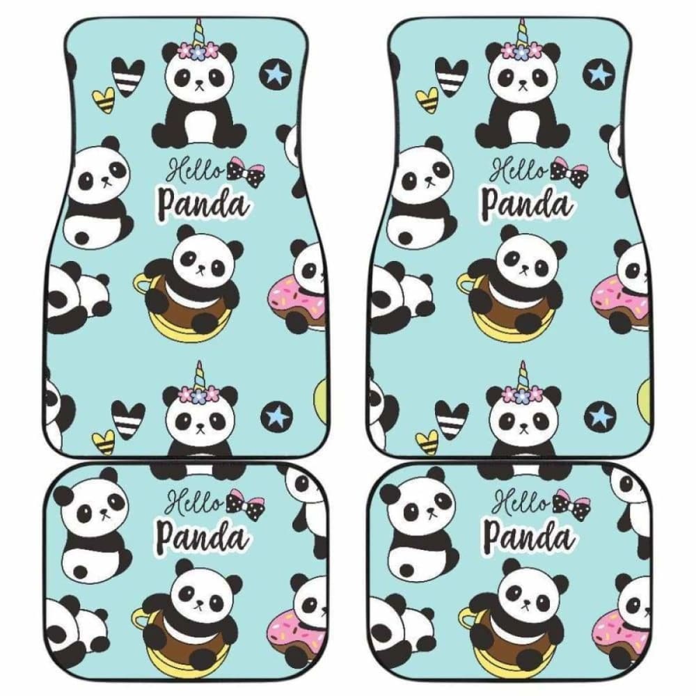 Cute Baby Panda Pattern Front And Back Car Mats 091706