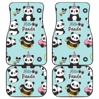 Cute Baby Panda Pattern Front And Back Car Mats 091706