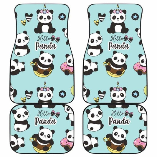 Cute Baby Panda Pattern Front And Back Car Mats 091706