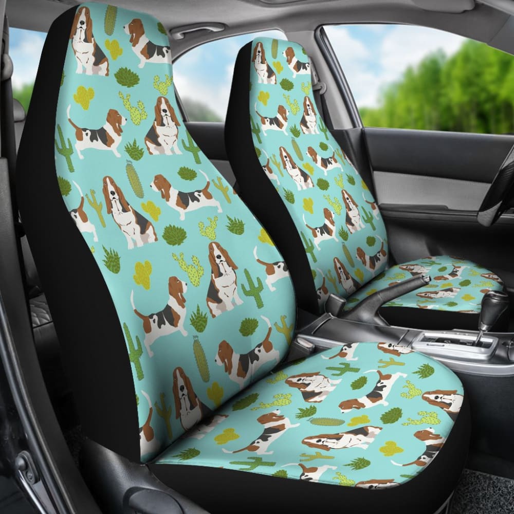Cute Basset Hound Dog Car Seat Covers Amazing Gift Ideas 210402 - YourCarButBetter