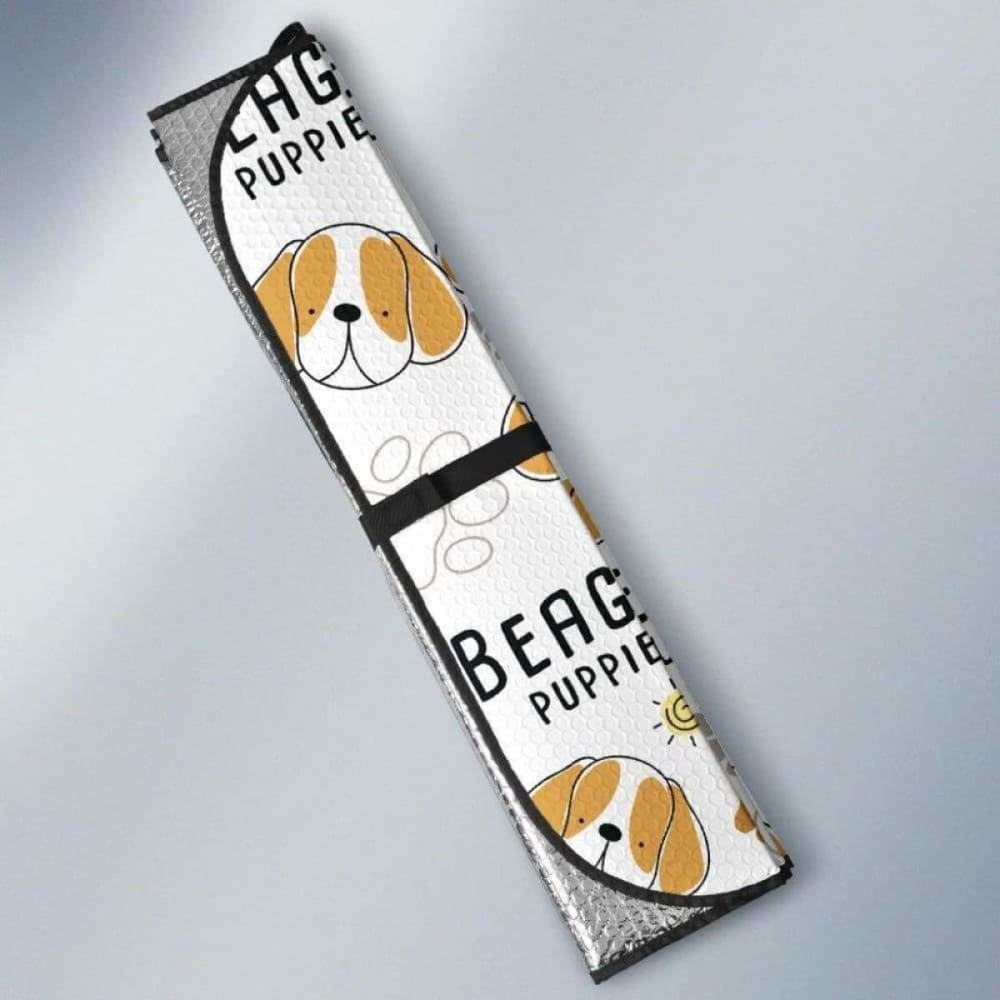 Cute Beagle Dog Pattern Background Car Auto Sun Shades 102507 - YourCarButBetter