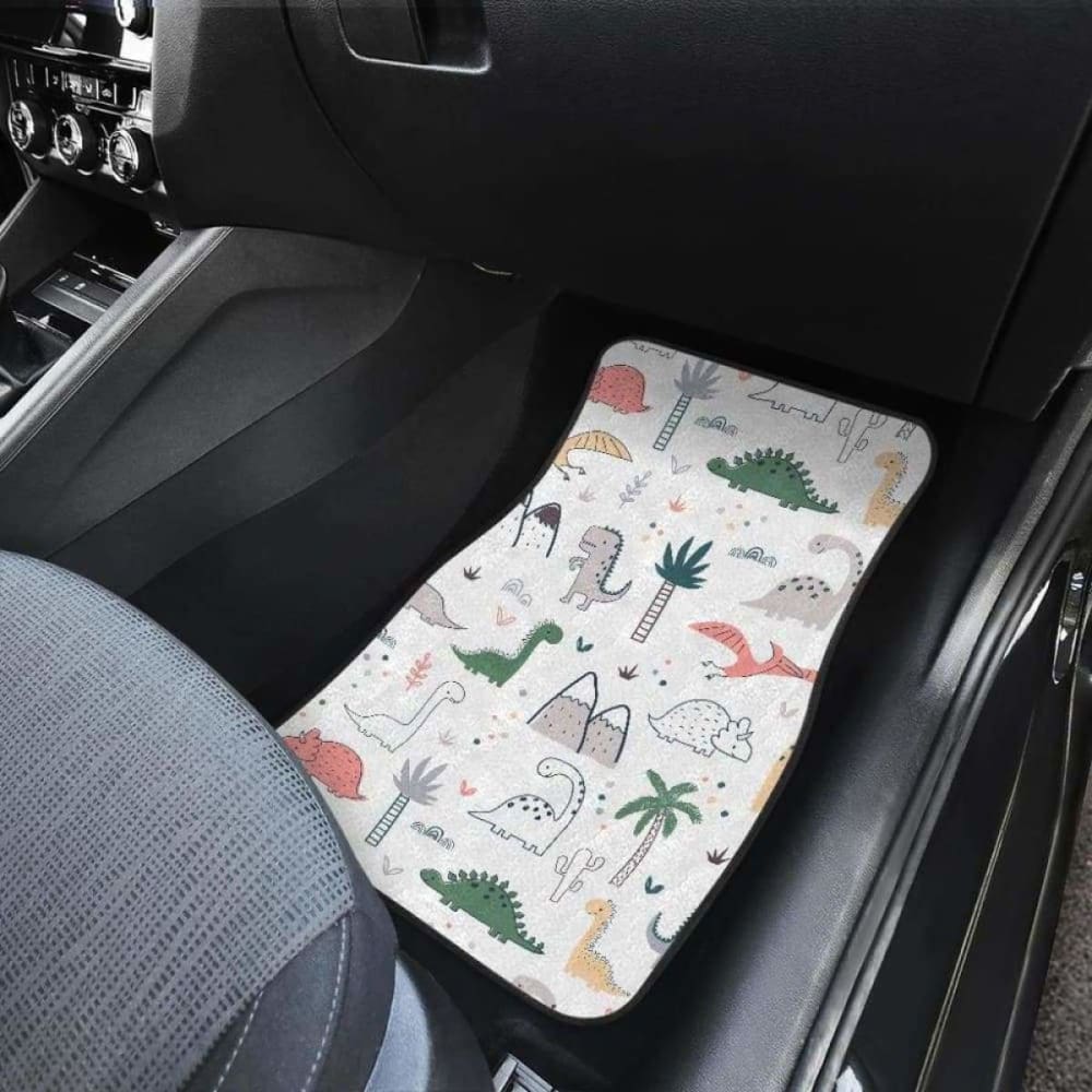 Cute Cartoon Dinosaurs Tree Pattern Front And Back Car Mats 154813 - YourCarButBetter