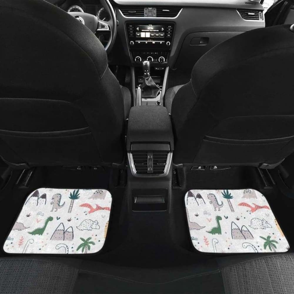 Cute Cartoon Dinosaurs Tree Pattern Front And Back Car Mats 154813 - YourCarButBetter