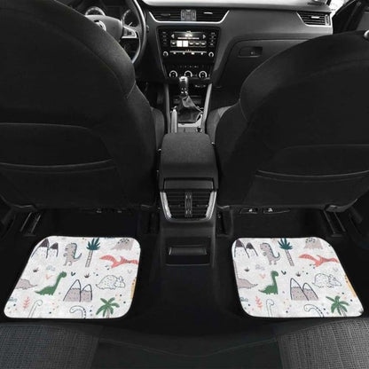 Cute Cartoon Dinosaurs Tree Pattern Front And Back Car Mats 154813 - YourCarButBetter