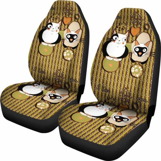 Cute Cats Car Seat Cover 112428 - YourCarButBetter