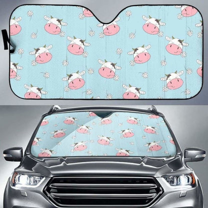 Cute Cow Flower Pattern Car Auto Sun Shades 172609 - YourCarButBetter