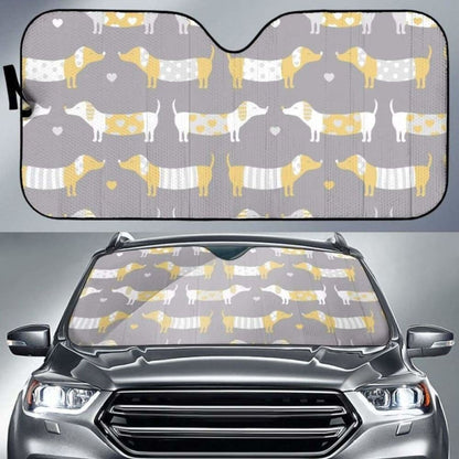 Cute Dachshund Dog Pattern Car Auto Sun Shades 172609 - YourCarButBetter