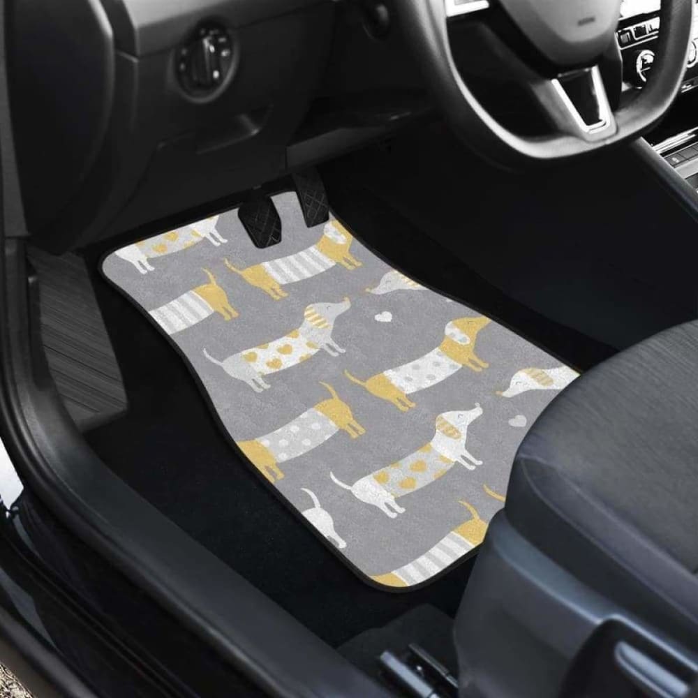 Cute Dachshund Dog Pattern Front And Back Car Mats 092813