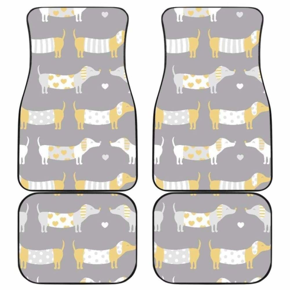 Cute Dachshund Dog Pattern Front And Back Car Mats 092813