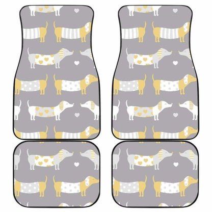 Cute Dachshund Dog Pattern Front And Back Car Mats 092813