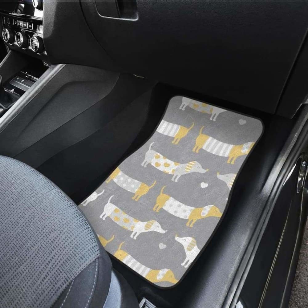 Cute Dachshund Dog Pattern Front And Back Car Mats 092813