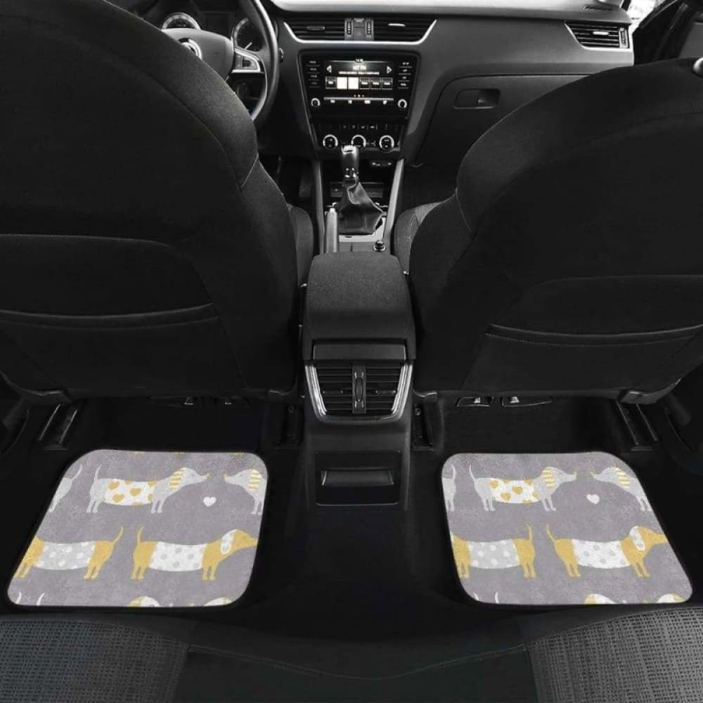 Cute Dachshund Dog Pattern Front And Back Car Mats 092813