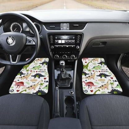 Cute Dinosaurs Pattern Front And Back Car Mats 154813 - YourCarButBetter