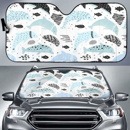Cute Dolphins Childish Style Pattern Car Auto Sun Shades 085424 - YourCarButBetter