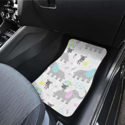 Cute Elephant Mouse Pattern Front And Back Car Mats 202820 - YourCarButBetter