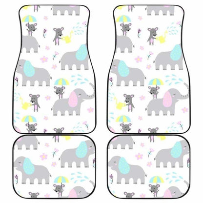 Cute Elephant Mouse Pattern Front And Back Car Mats 202820 - YourCarButBetter