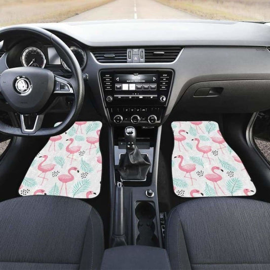 Cute Flamingo Pattern Front And Back Car Mats 201010