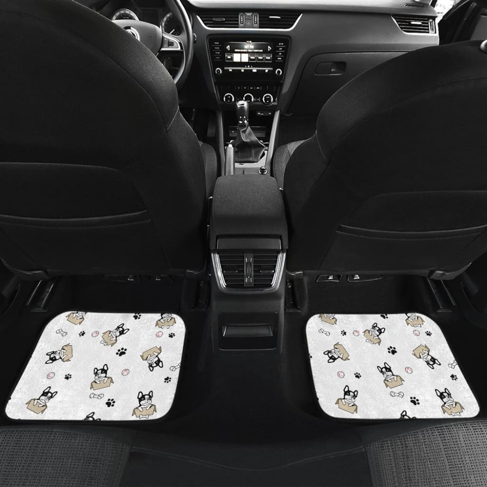 Cute French Bulldog Dog Print On White Car Floor Mats 210602