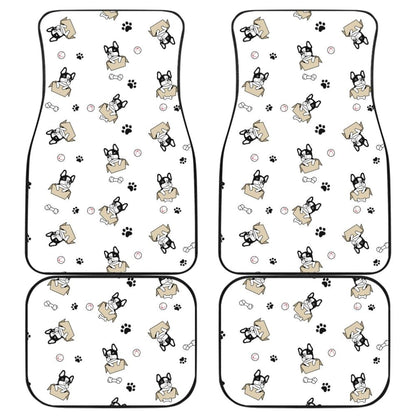 Cute French Bulldog Dog Print On White Car Floor Mats 210602