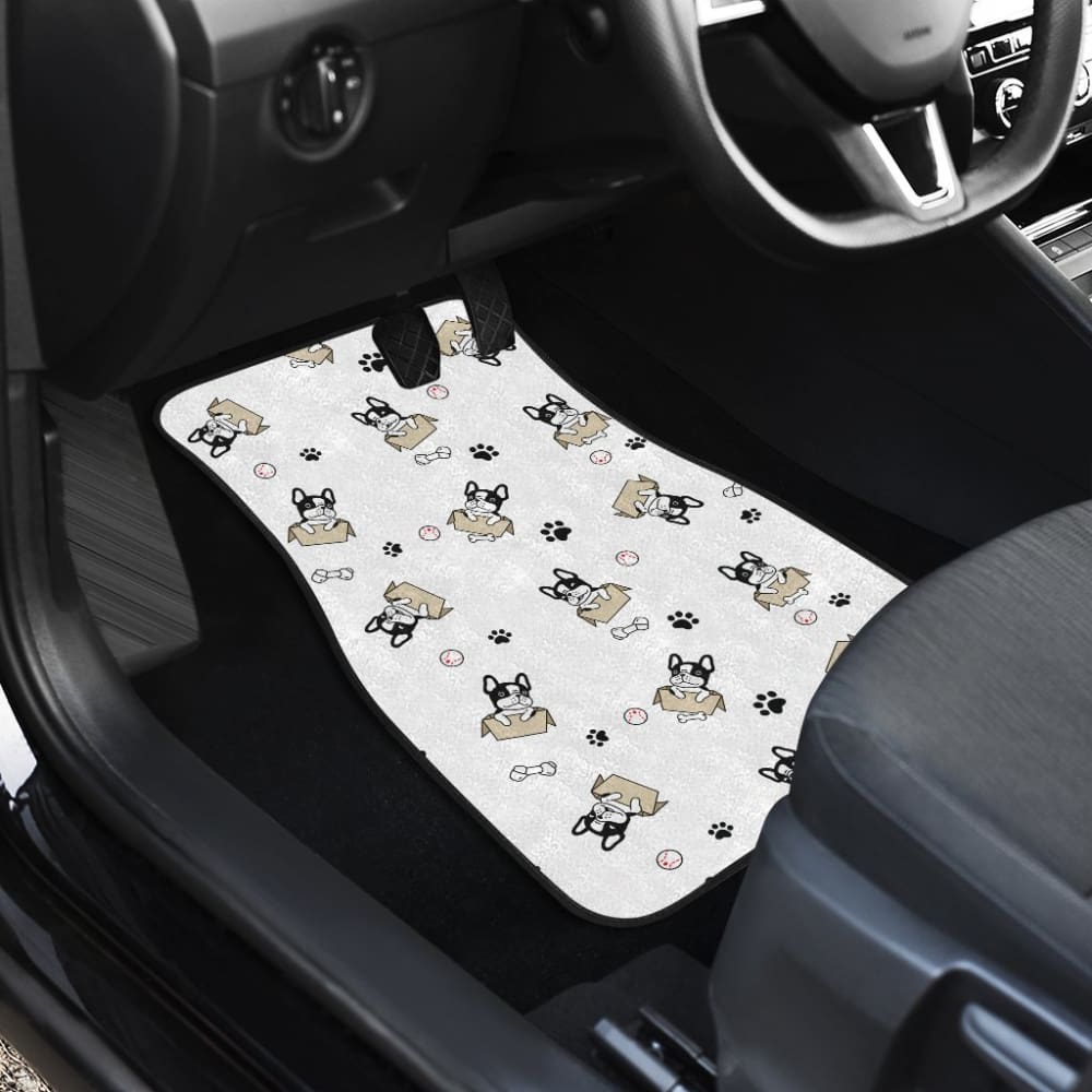 Cute French Bulldog Dog Print On White Car Floor Mats 210602