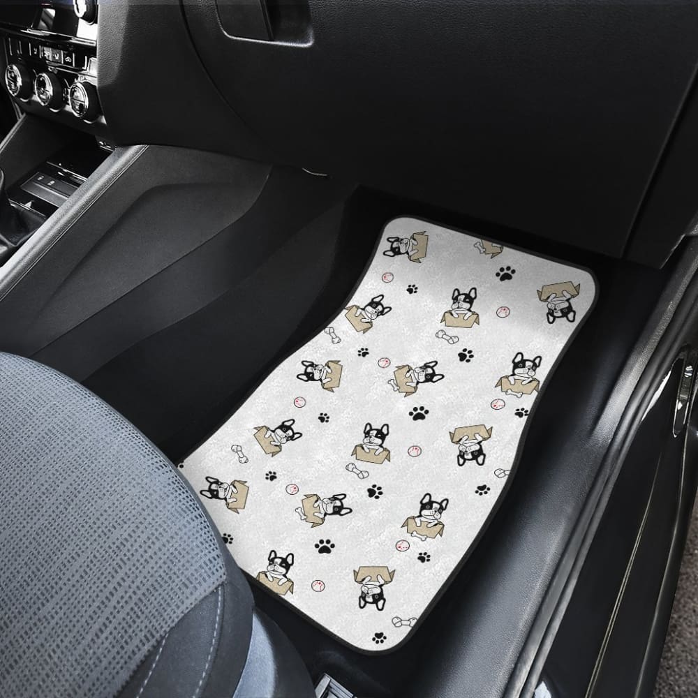Cute French Bulldog Dog Print On White Car Floor Mats 210602