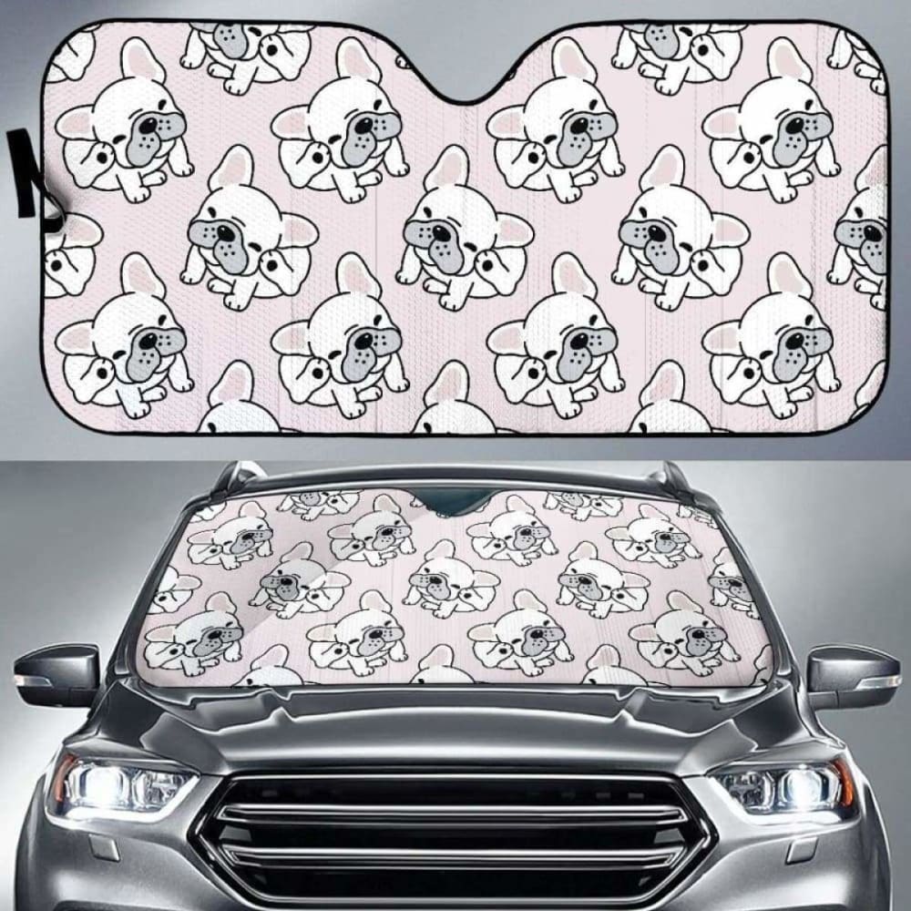 Cute French Bulldog Pattern Car Auto Sun Shades 172609 - YourCarButBetter