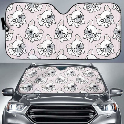 Cute French Bulldog Pattern Car Auto Sun Shades 172609 - YourCarButBetter