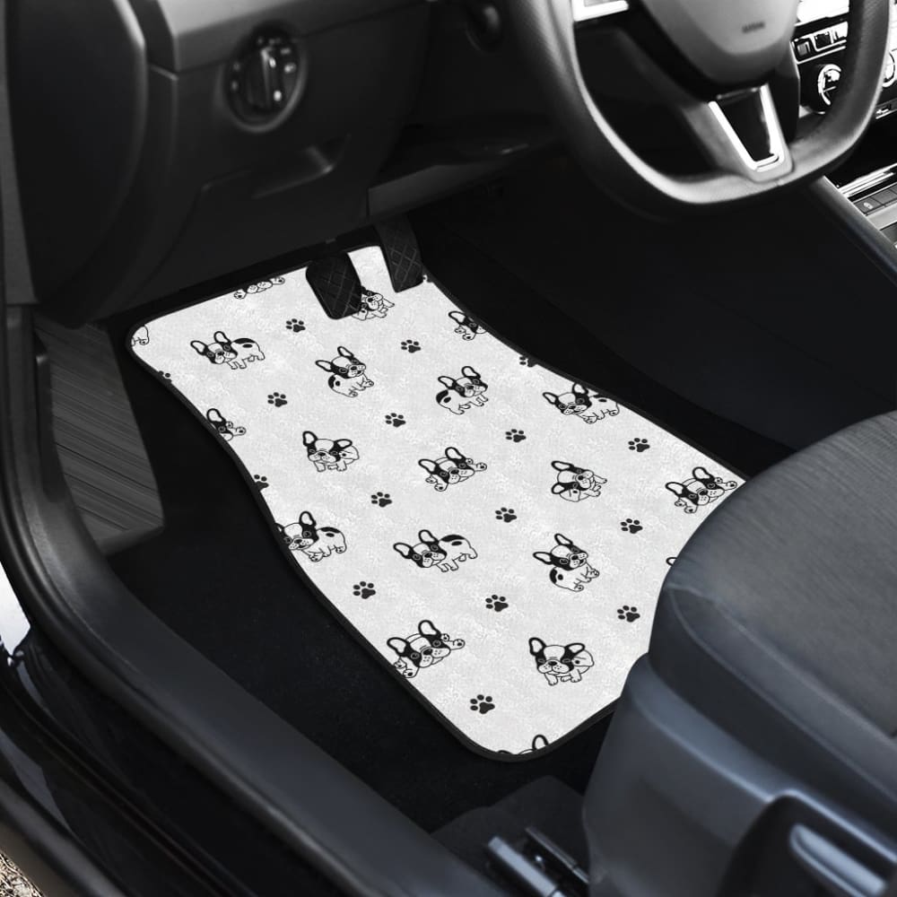 Cute French Bulldog Paw Pattern Car Floor Mats 210602