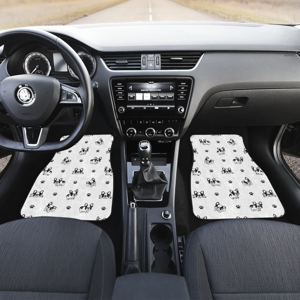 Cute French Bulldog Paw Pattern Car Floor Mats 210602