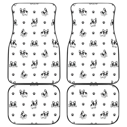 Cute French Bulldog Paw Pattern Car Floor Mats 210602