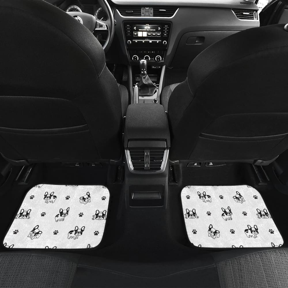 Cute French Bulldog Paw Pattern Car Floor Mats 210602
