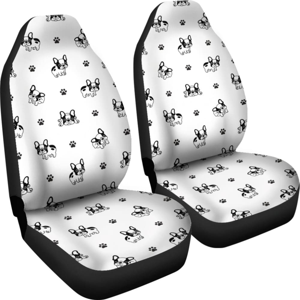 Cute French Bulldog Paw Pattern Car Seat Covers 210602