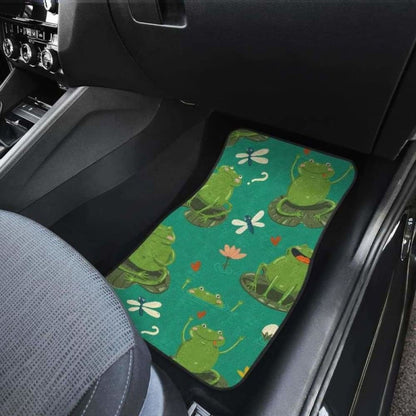 Cute Frog Dragonfly Design Pattern Front And Back Car Mats 135711