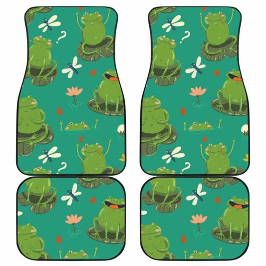 Cute Frog Dragonfly Design Pattern Front And Back Car Mats 135711