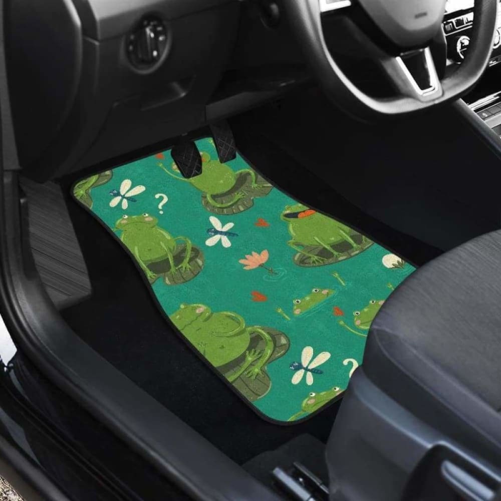 Cute Frog Dragonfly Design Pattern Front And Back Car Mats 135711