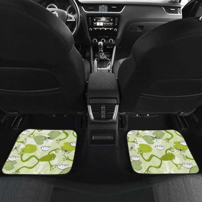 Cute Frog Dragonfly Pattern Front And Back Car Mats 135711