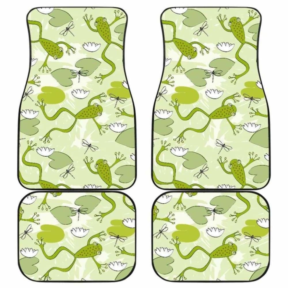 Cute Frog Dragonfly Pattern Front And Back Car Mats 135711