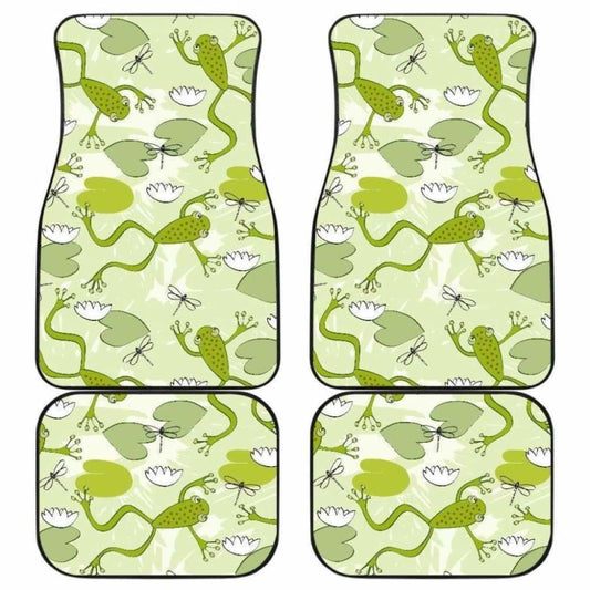 Cute Frog Dragonfly Pattern Front And Back Car Mats 135711