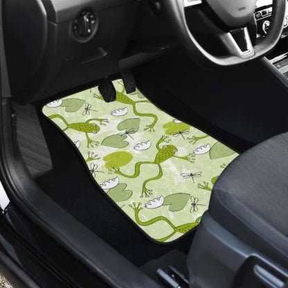 Cute Frog Dragonfly Pattern Front And Back Car Mats 135711