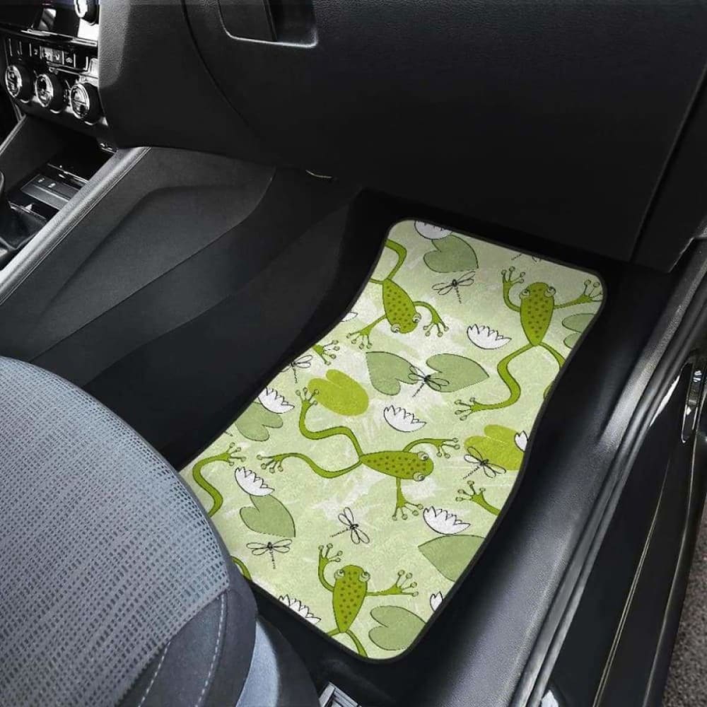 Cute Frog Dragonfly Pattern Front And Back Car Mats 135711