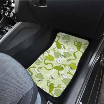 Cute Frog Dragonfly Pattern Front And Back Car Mats 135711