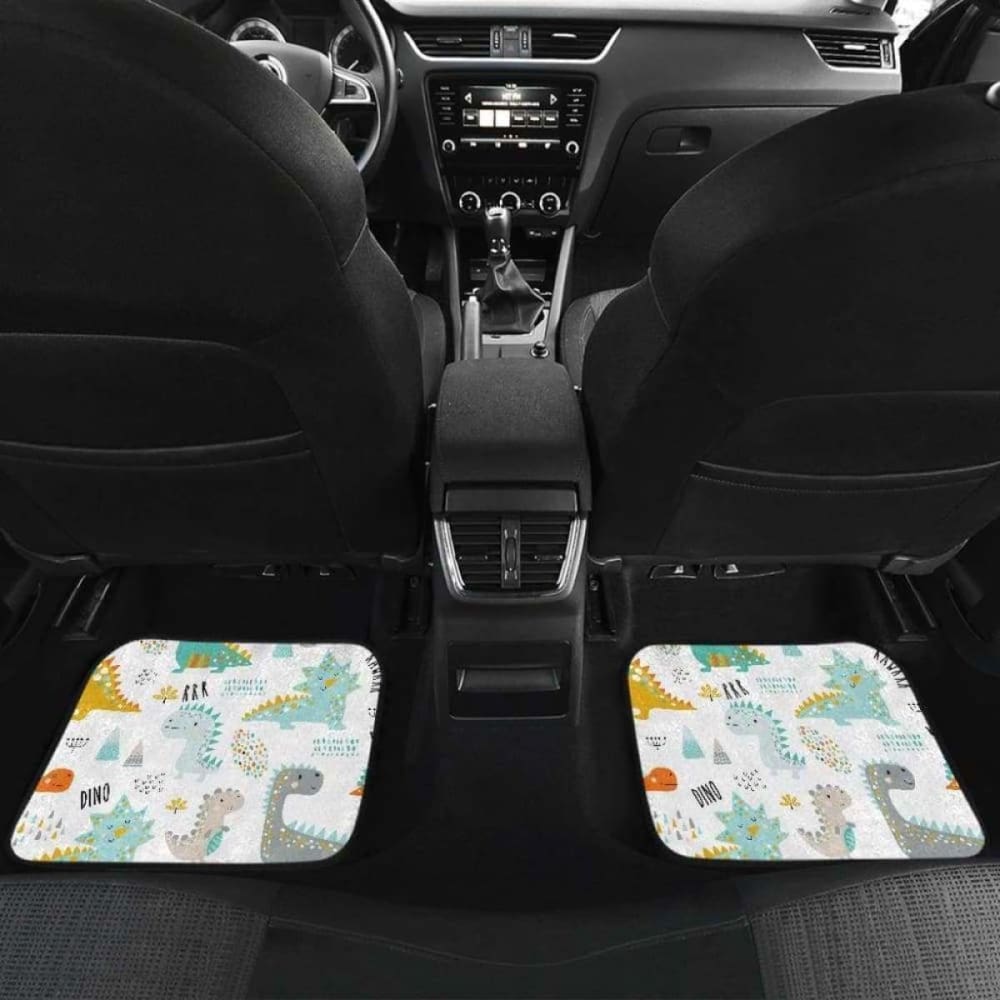 Cute Funny Kids Dinosaurs Pattern Front And Back Car Mats 154813 - YourCarButBetter